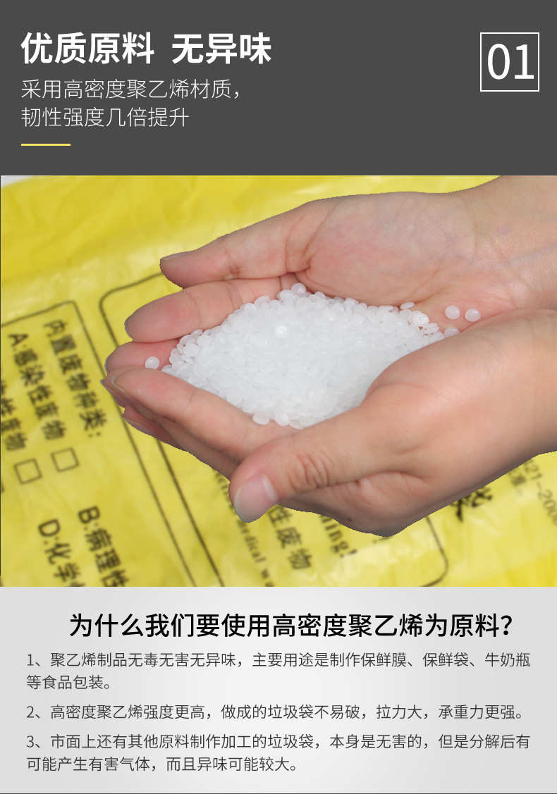 医疗废物垃圾袋加厚诊所医院医用塑料袋回收袋医疗废物黄色垃圾袋 detail 4