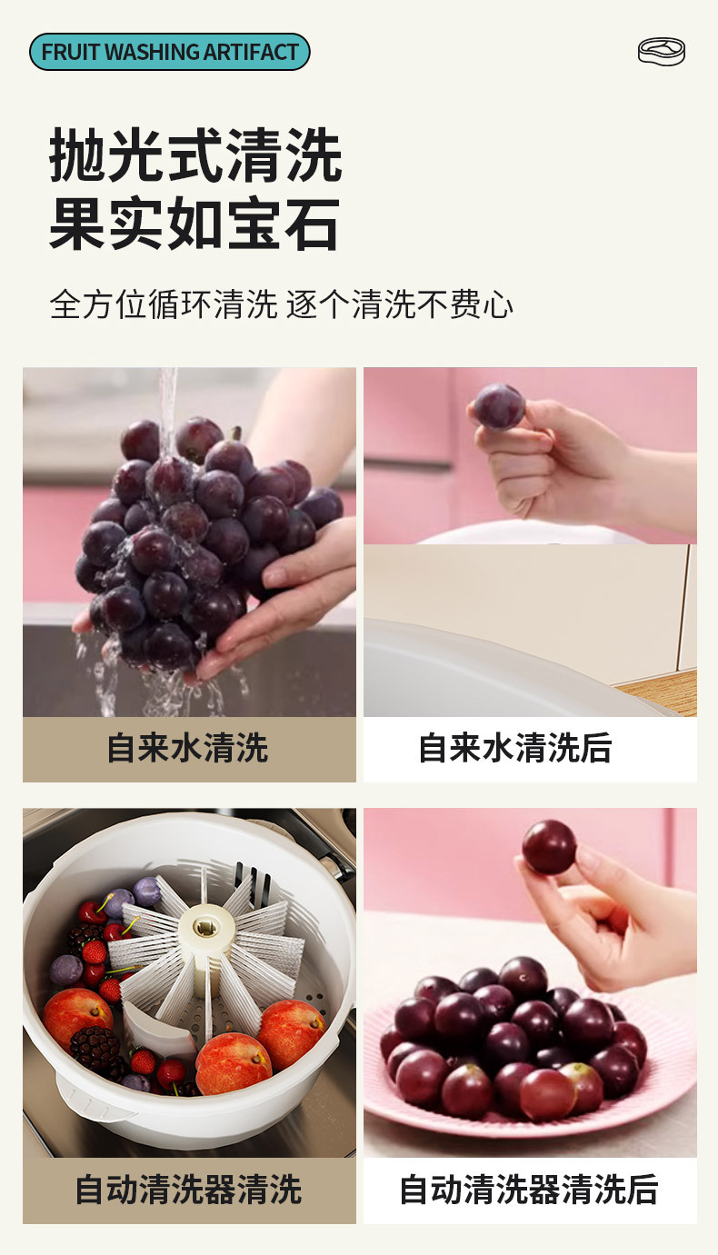 厨房用品洗菜盆沙拉蔬菜脱水器家用神器沥水甩干机水果手动甩菜盆 detail 10
