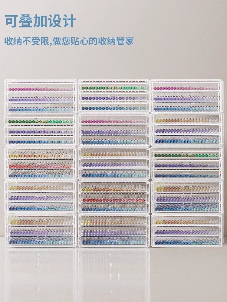 透明收纳盒文具收纳盒大容量透明铅笔收纳笔筒装彩铅蜡笔素描笔袋 detail 5