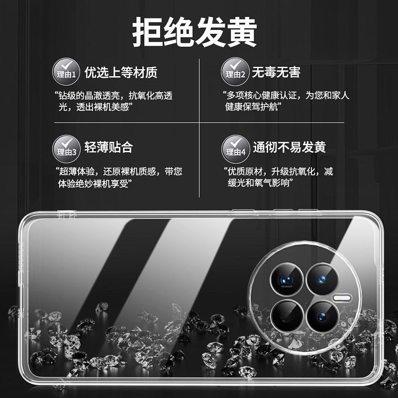 适用华为Mate50壳Mate50Pro透明壳全包超薄50e软壳男防摔女保护套 3