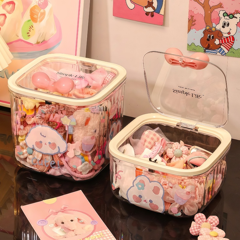 儿童发饰收纳盒小女孩头绳皮筋饰品盒发夹发卡头饰大容量首饰盒子