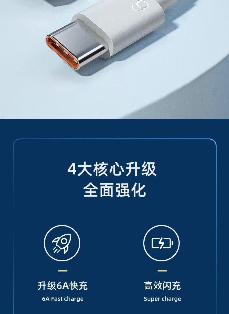 120w数据线适用小米14手机快充线14pro极速闪充typec充电线6A加长 detail 2