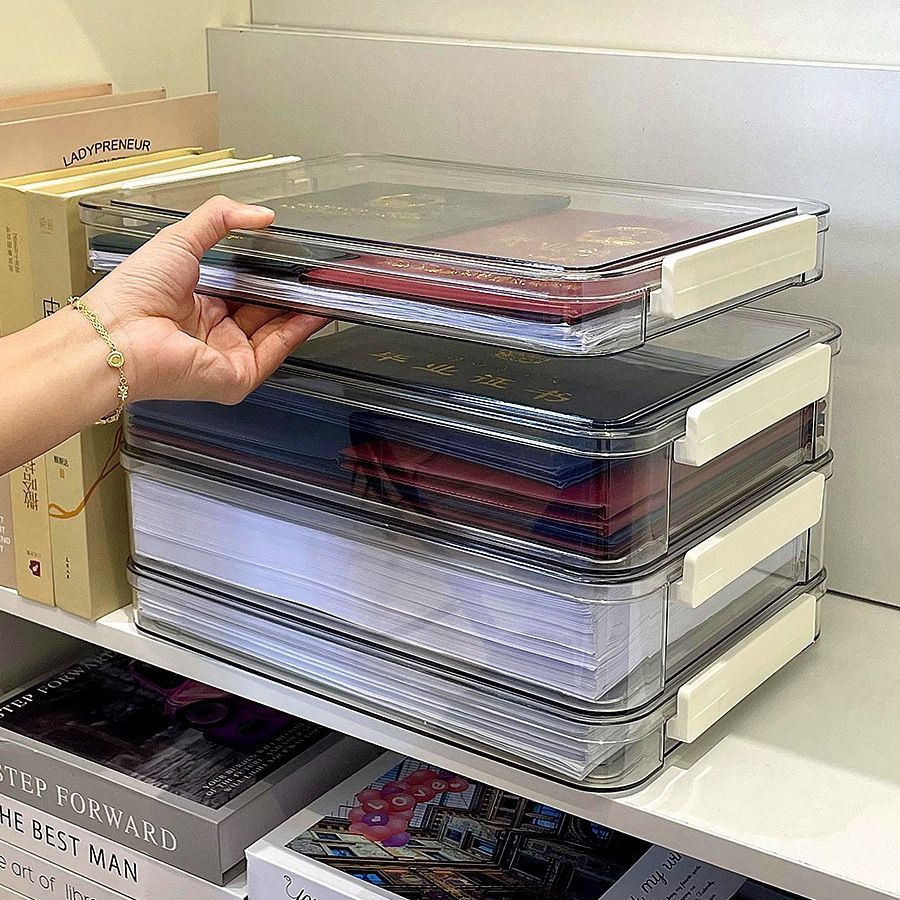 试卷收纳盒学霸专属整理盒透明户口本初中毕业证件a4纸文件收纳盒 4