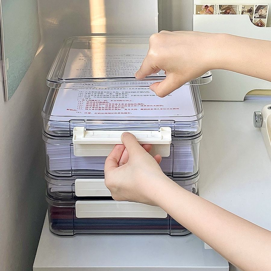 试卷收纳盒学霸专属整理盒透明户口本初中毕业证件a4纸文件收纳盒 3