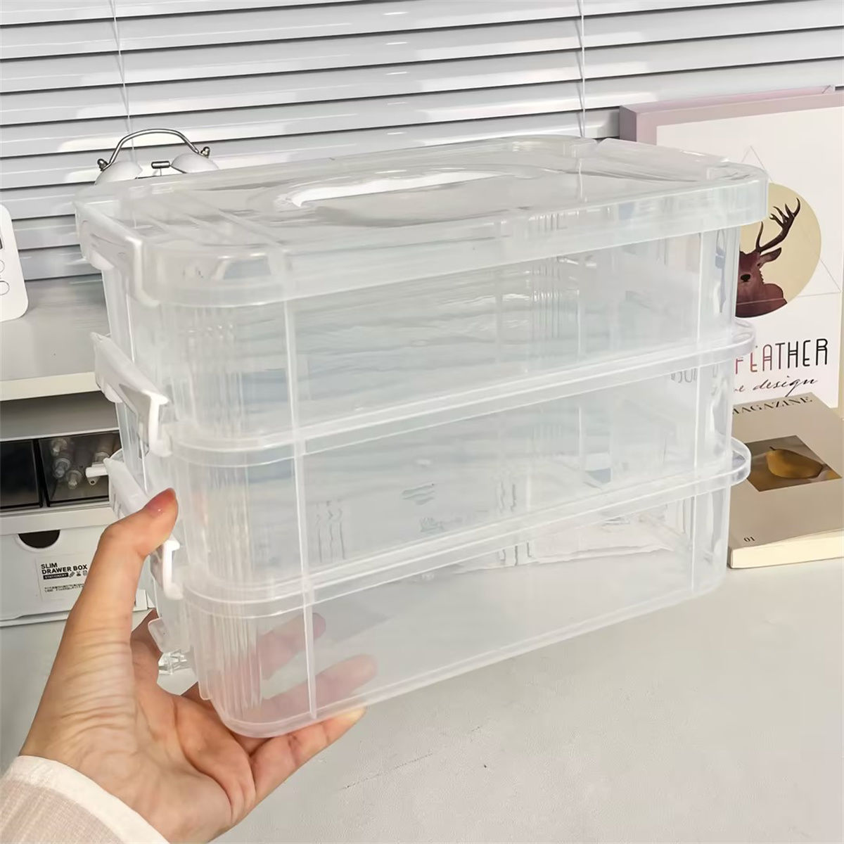 积木收纳盒分类盒子装玩具积木零件分格抽屉储物整理箱桌面收纳盒 detail 8