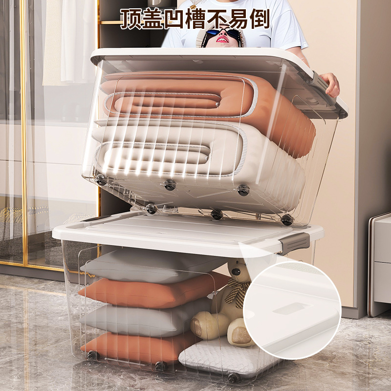 一件代发透明收纳箱家用衣服储物箱玩具收纳盒大容量收纳整理箱 2