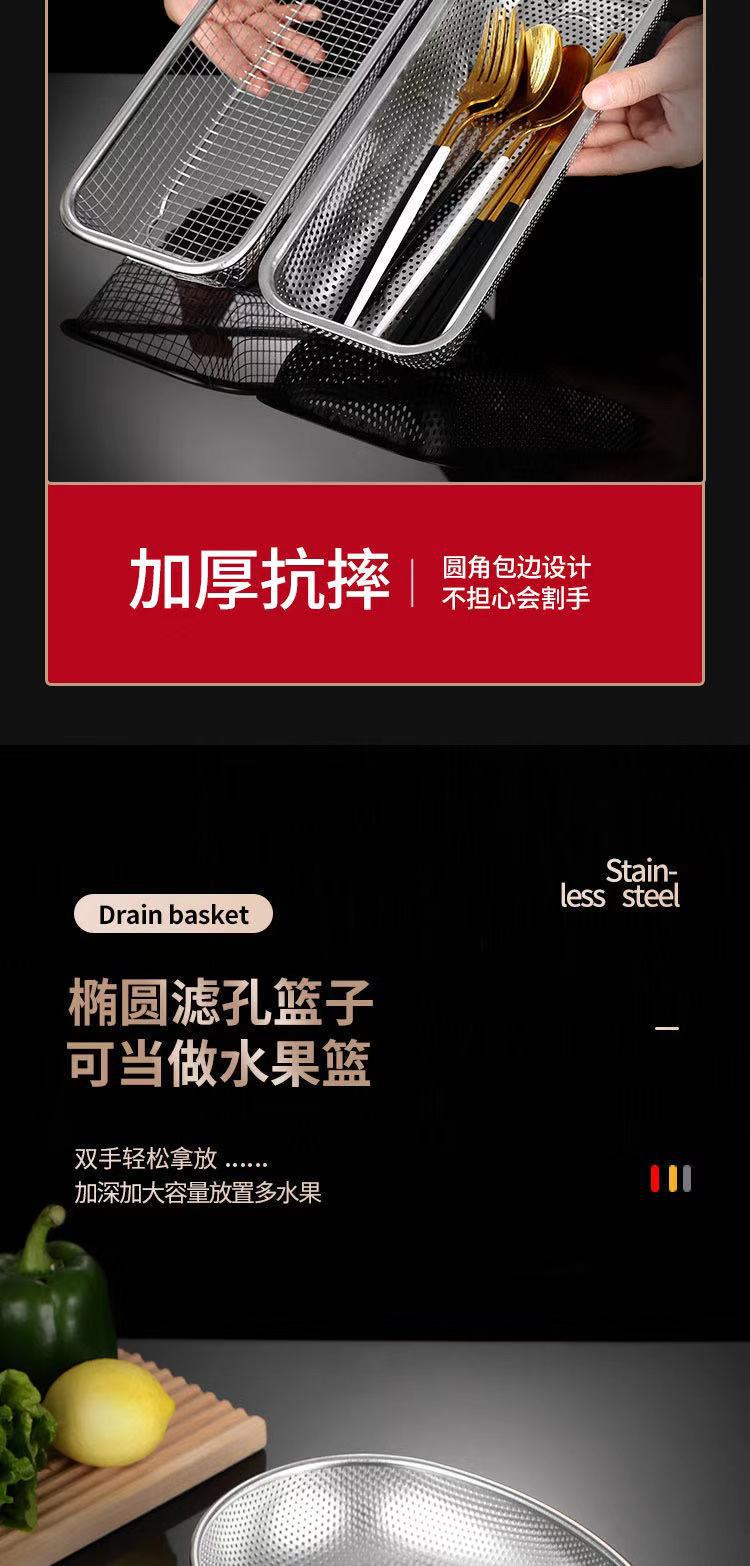 不锈钢筷子篮沥水消毒筷子盒筷子筒刀子叉筷子餐具消毒篮冲孔网篮 detail 8