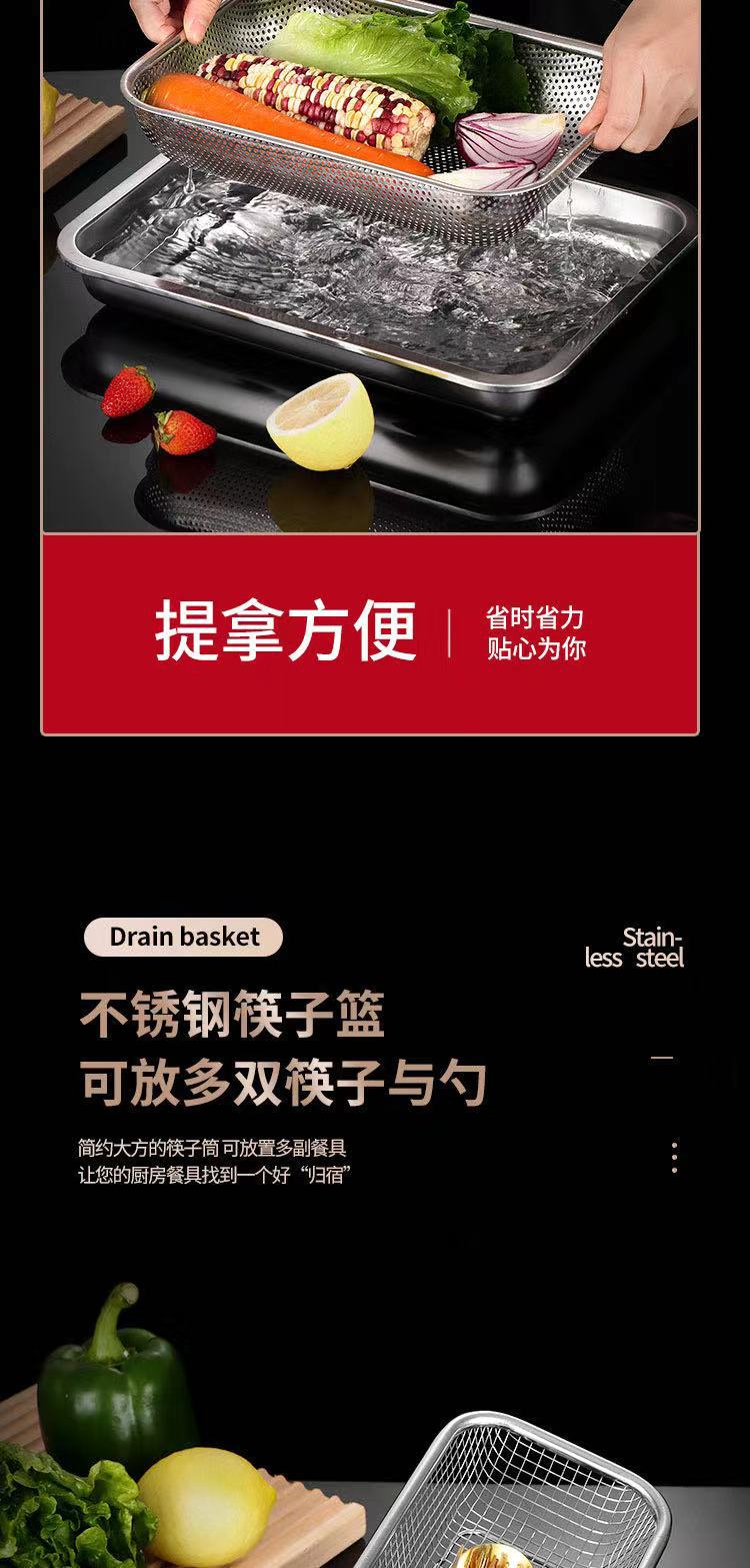 不锈钢筷子篮沥水消毒筷子盒筷子筒刀子叉筷子餐具消毒篮冲孔网篮 detail 4