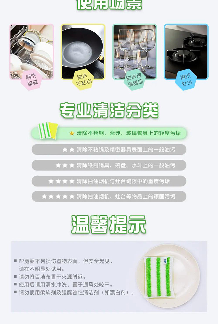 妙洁竹纤维百洁布去油不易沾油洗碗布厨房刷锅海绵擦家用刷碗神器 detail 7