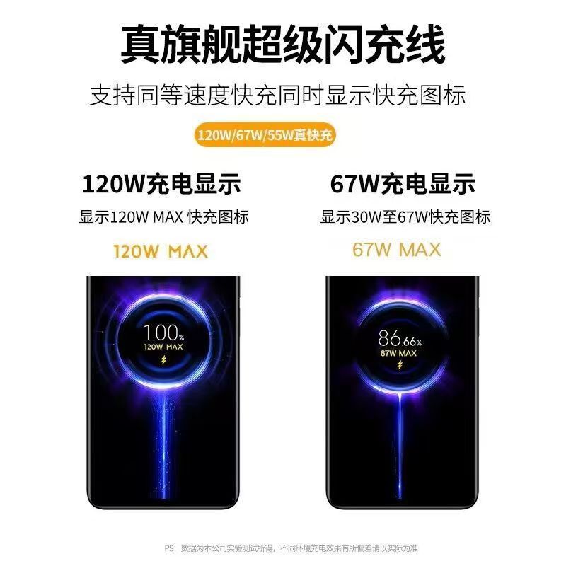 120W数据线K40适用小米12pro红米K50电竞版6A极速闪充typec充电线 5