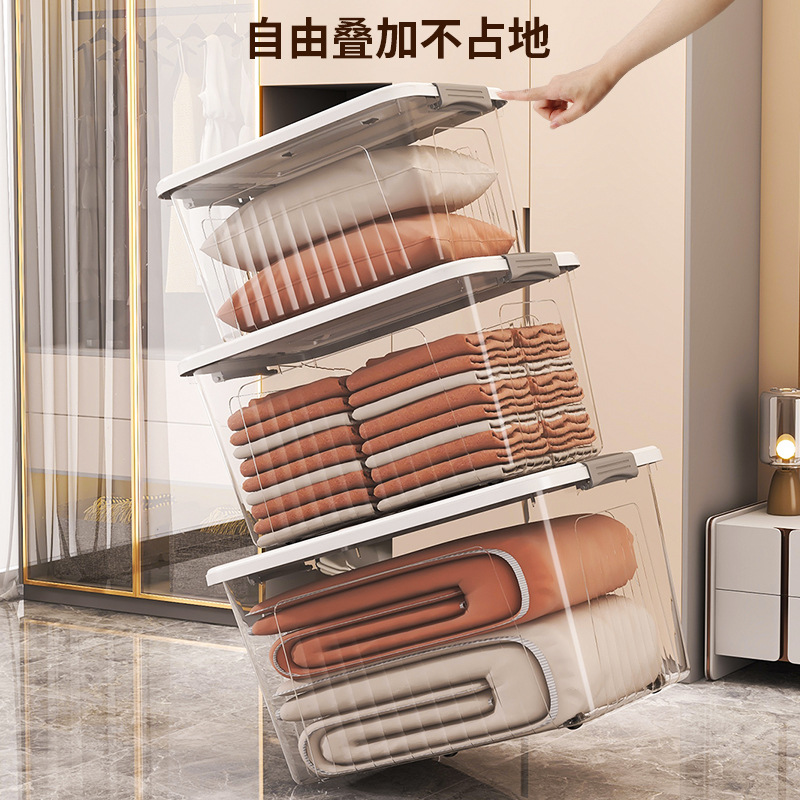 一件代发透明收纳箱家用衣服储物箱玩具收纳盒大容量收纳整理箱 3