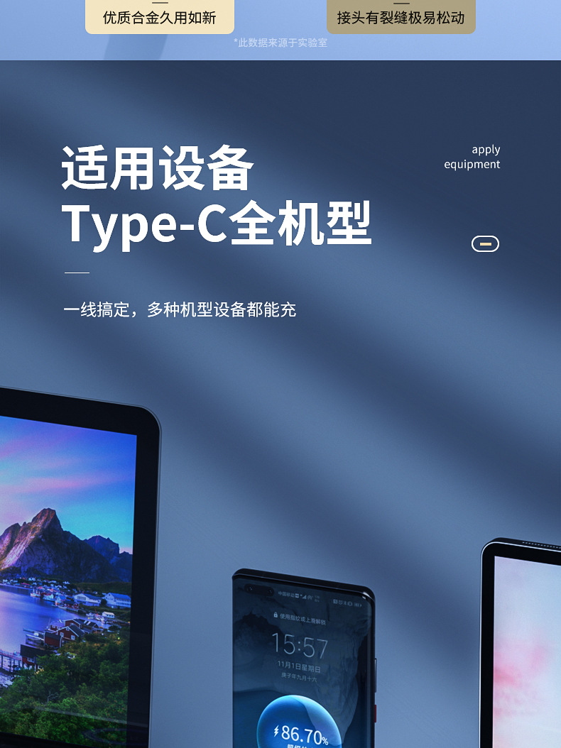 双Type-C数据线双头PD快充适用于华为小米单双口笔记本电脑数据线 detail 14