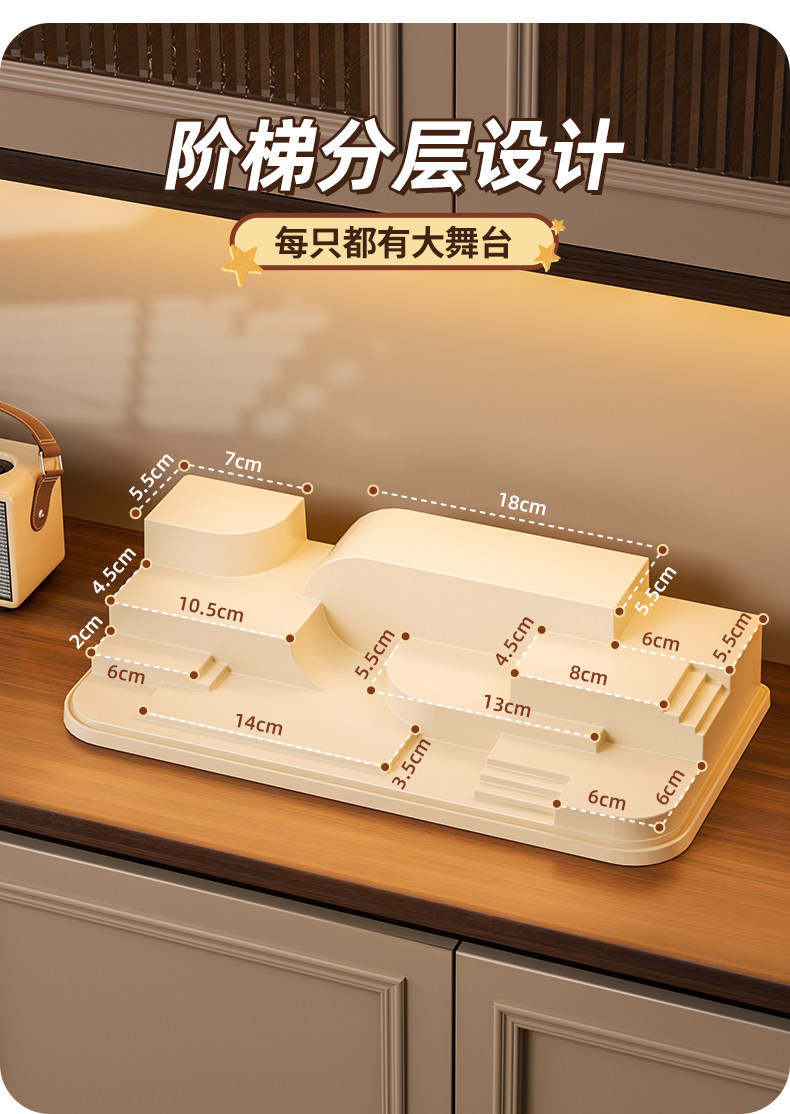 儿童布鲁克收纳盒防尘叠加透明展示盒桌面迷你乐高积木人可拆隔板 detail 4