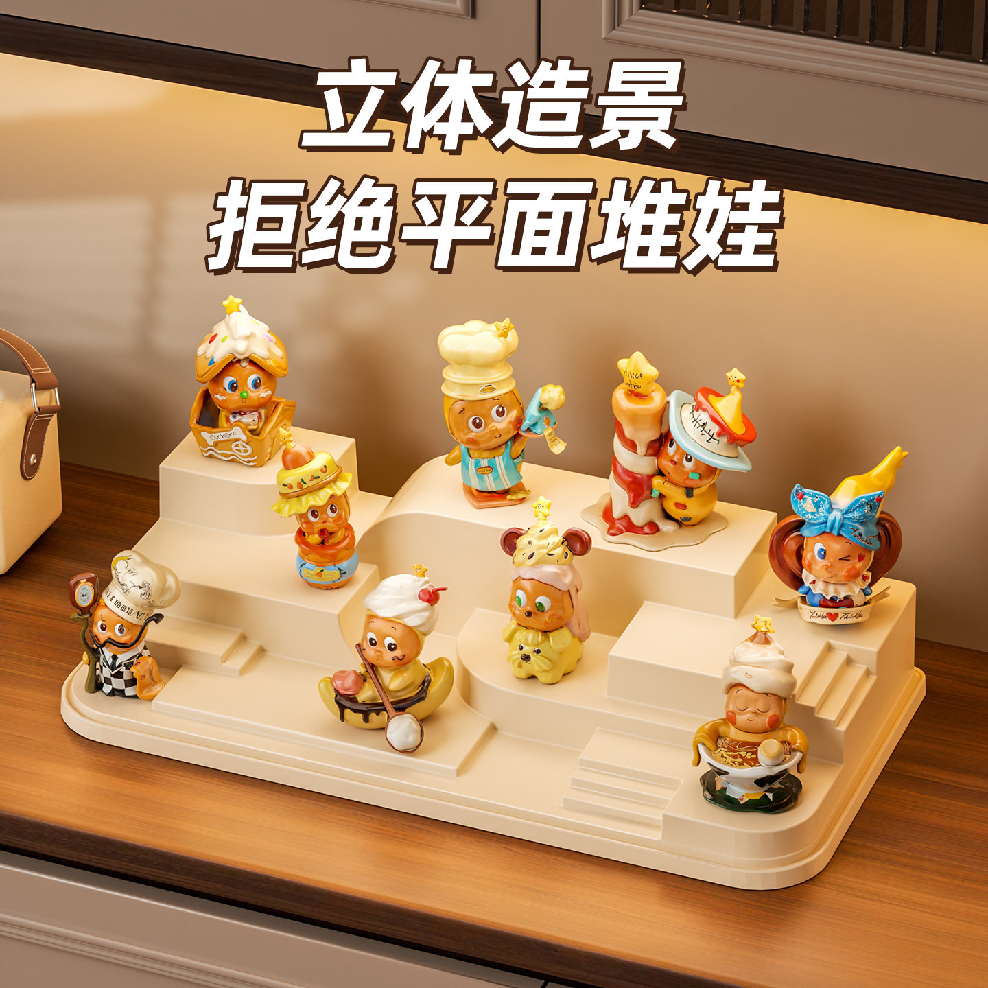 儿童布鲁克收纳盒防尘叠加透明展示盒桌面迷你乐高积木人可拆隔板 3