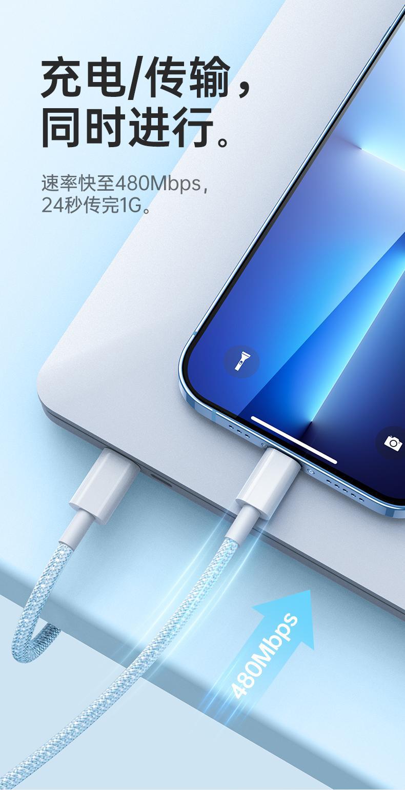 【加粗铜丝】适用苹果14iPhone13promax快充线PD20W编织数据线30W detail 16