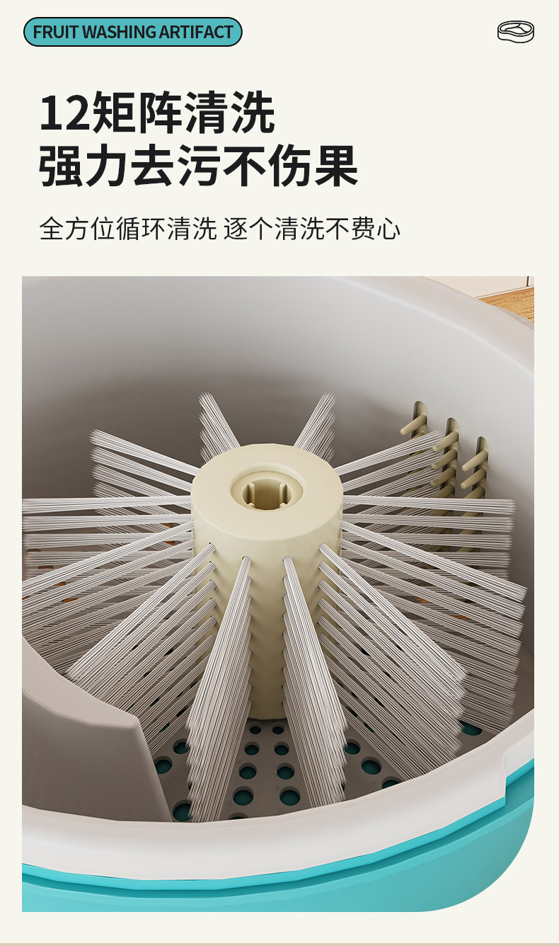 厨房用品洗菜盆沙拉蔬菜脱水器家用神器沥水甩干机水果手动甩菜盆 detail 8