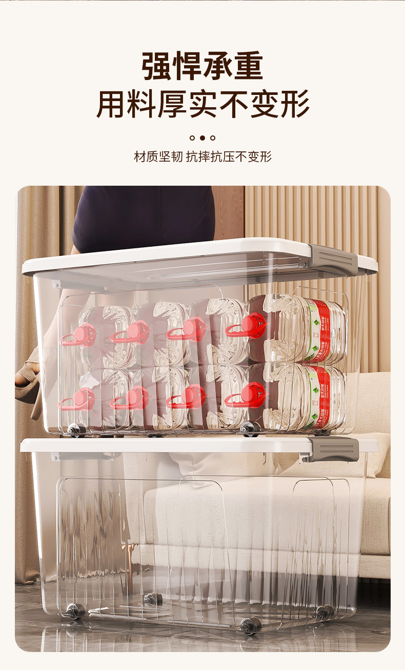 一件代发透明收纳箱家用衣服储物箱玩具收纳盒大容量收纳整理箱 detail 7