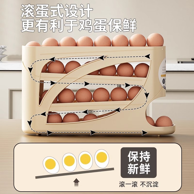 冰箱收纳盒厨房塑料透明鸡蛋水果蔬菜整理抽屉收纳盒储物盒保鲜盒 detail 10