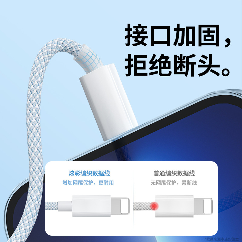 【加粗铜丝】适用苹果14iPhone13promax快充线PD20W编织数据线30W 4