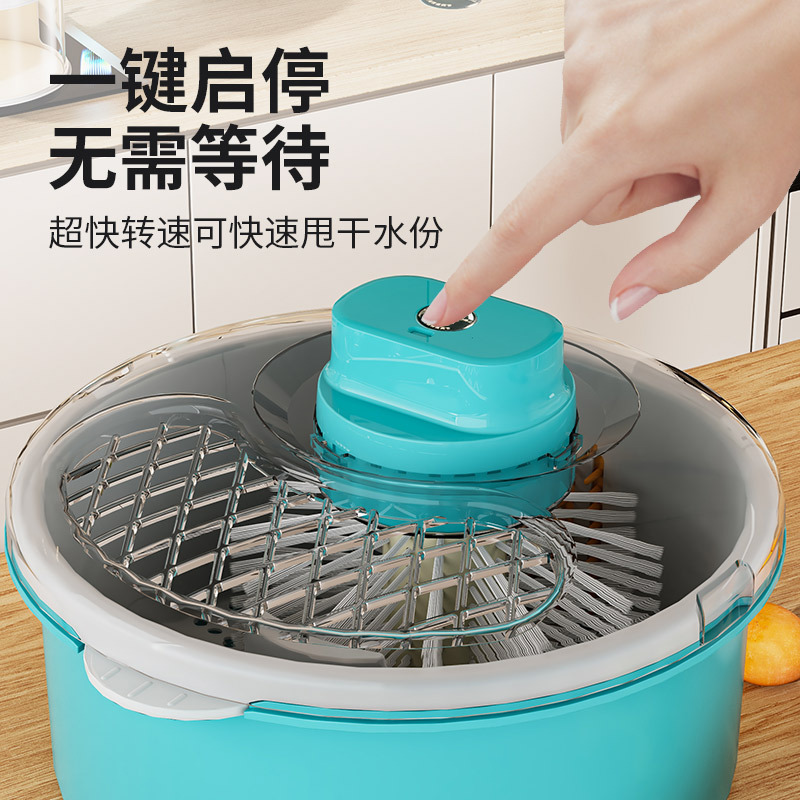 厨房用品洗菜盆沙拉蔬菜脱水器家用神器沥水甩干机水果手动甩菜盆 3